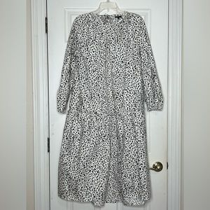 Who What Wear Shadow Leopard Midi Dress Size Small White New With Tags